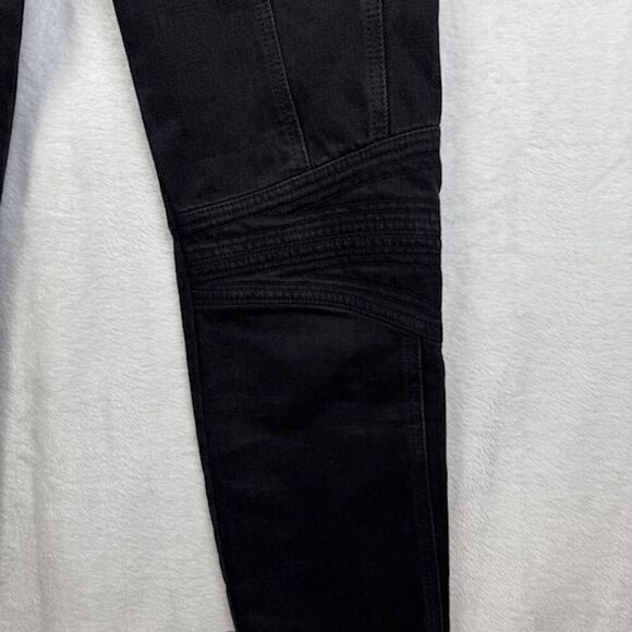 Isabel Marant Loma Cropped Jeans Moto Inspired Zippers and Textures Size 4 (36FR - Picture 4 of 16